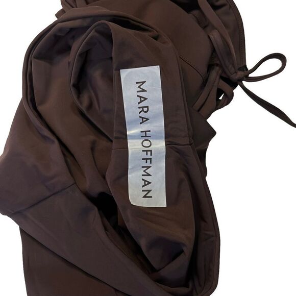 NEW Mara Hoffman Lattice Underwire One Piece Swimsuit Brown Size XL - Picture 12 of 14